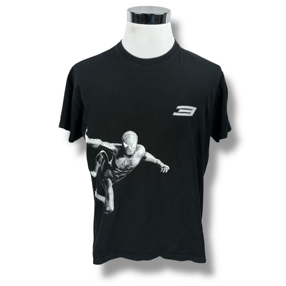 Spider-Man 3 Movie Promo T-Shirt Mens XL Y2K 2007 Black Cotton‎ Short Sleeve